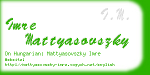 imre mattyasovszky business card